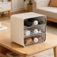 thumbnail image 1 of Czzoypi Clear Drawer Desktop Organizer, Plastic Drawer Organizer Stationery Storage, Stackable Desk Organizer for Office Home Dormitory Vanity Desk, White, 1 of 6