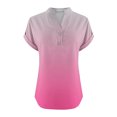 thumbnail image 4 of fatyb Womens Printed V Neck Tops Short Sleeve Button V Neck Tshirts Lightweight Summer Beach Blouses, 4 of 5