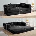 thumbnail image 3 of YINIX 78.6"  Sofa Couch with Two Pillows,  Comfy Modular Convertable Sofa Bed for Living Room, Black, 3 of 9
