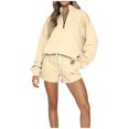thumbnail image 1 of Birdeem Women's Solid Set Tracksuit Pullover 2 Piece Sport Hoodless Suit Sets, 1 of 8