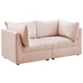 thumbnail image 2 of Meridian Furniture Jacob Sofa Modulaire en Velours Rose, 2 of 10