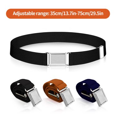 Langgg 3 Pcs Ceintures pour Enfants avec Boucle Plate Mode Larges Unies Bandes Élastiques Unisexe Boucles Faciles Ceinture Invisible Jeans Pantalons Garçons