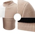 thumbnail image 4 of Xcmzpl Mens Sweaters Mock Neck Long Sleeve Slim Fit Knit Pullover Tops Causal Color Block Sweaters Fall Sweaters Tops for Men, 4 of 5