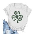 thumbnail image 1 of Babysbule Liquidation Chemises pour Femmes Fête de la Saint-Patrick Nouveauté Hauts à Imprimé Graphique Dames Décontracté Col Rond Manches Courtes Blouse Offres, 1 of 3