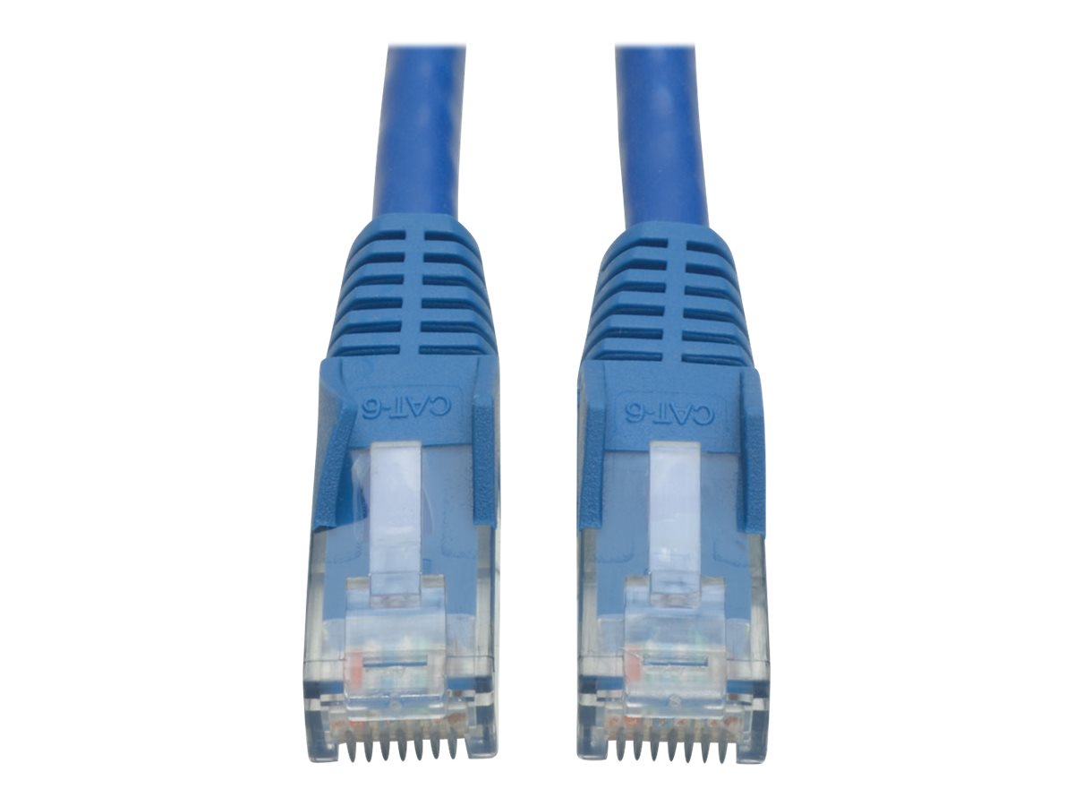 Eaton Tripp Lite Series Câble Ethernet Cat6 Gigabit Moulé Sans Accroc (UTP) (RJ45 M/M), PoE, Bleu, 35 Pi (10,67 m) - Câble de Raccord - RJ-45 (m) vers RJ-45 (m) - 35 Pi - UTP - CAT 6 - IEEE 802,3ba - Moulé, Sans Accroc, Uni - Bleu