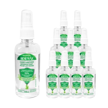 BENEMAX Désinfectant pour les Mains en 35 Paquets de Bouteilles à Pompe Vaporisateur de 60 ml