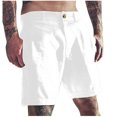 thumbnail image 1 of Men's Linen Shorts Classic Slim - Elastic Waist Summer Beach Pants, 7 Inch Inseam, 70% Rayon 30% Linen, 1 of 6