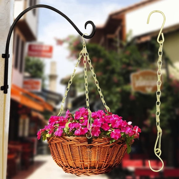 Hanging Greenery Chain, 11.4 Inch Metal Hanging Chain with Hooks for Bird Feeders, Planters, Lanterns, 1-Pack