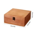 thumbnail image 2 of Material Storage Box Brown Wooden Storage Box with Flipping Cover and Latch for Home Office Organization,L(1PCS) JASKFLY, 2 of 8