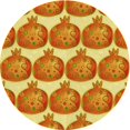 thumbnail image 1 of Ahgly Company Tapis d'Intérieur Ronds Transitionnels Lavables à la Machine Orange Rouge Orange, 3 Pieds Rond, 1 of 7