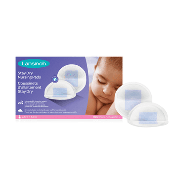 Lansinoh Coussinets d'Allaitement Jetables Qui Restent Secs, Coussinets Mammaires, Essentiels d'Allaitement pour Mamans, 100 Coussinets, Doux et Super Absorbants