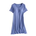 thumbnail image 2 of Qertyioot Ensembles de Détente d'Été pour Femmes, Bretelles Pyjama Grande Taille Robe de Maison Courte Robe de Pyjama avec Coussinet de Poitrine Style Mince Débardeur Intégré Couleur Demi-Manche Intégrée à Moins de 15 $, 2 of 8