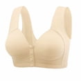 thumbnail image 2 of Sentmoon Bras for Women No Underwires Plus Size Comfortable Bras for Women Wide Strap Front Closure Breathable Side Support Solid Color Yoga Bras Trendy for Daily Commute Beige XL, 2 of 3