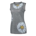 thumbnail image 4 of CHOK Débardeurs Sans Manches pour Femmes T-Shirts Hauts Décontractés Grande Taille Amples Hauts d'Été pour Femmes Col Rond Blouse Graphique à Imprimé Marguerites pour Femmes 2022, 4 of 6