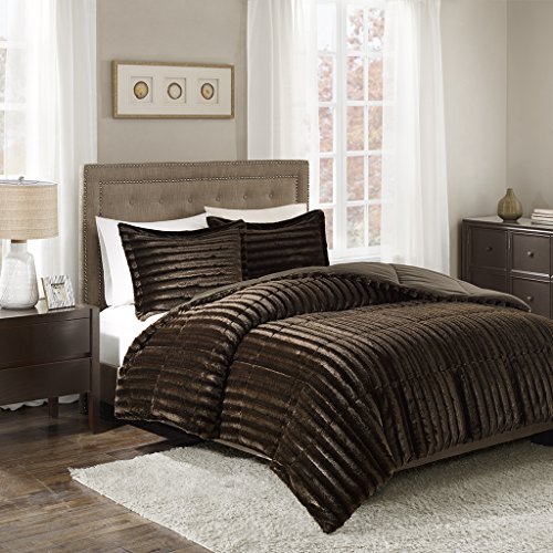 Duke Faux Fur Comforter Mini Set Chocolate King/Cal King