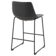 thumbnail image 4 of Heavenly Collection Counter Height Stool Set of 2, Black Upholstered Seat with Black Metal Base, Modern Kitchen Counter Seating, 4 of 9