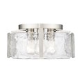 thumbnail image 1 of Aenon 3-Light Flush Mount in Pewter with Hammered Water Glass, 1 of 7