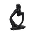 thumbnail image 1 of GUOOL Abstract Sculpture Handmade Resin Thinking Man Home r rative Figure Hand Black Right, 1 of 9