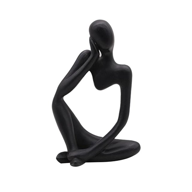 GUOOL Abstract Sculpture Handmade Resin Thinking Man Home r rative Figure Hand Black Right