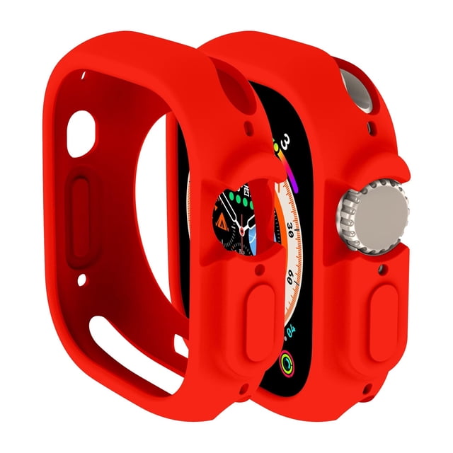 LEIXIUER Compatible with Apple Watch Ultra case 49mm All-Round Shockproof TPU Silicone Protective Cover Bumper Shock-Absorbing Scratch-Resistant Protective case for Apple Watch Ultra 49mm