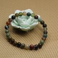 thumbnail image 3 of Bracelet Extensible Unisexe en Perles Rondes de 6 mm en Pierre Précieuse d'Agate d'Inde Naturelle 7 Pouces, 3 of 5