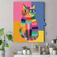 thumbnail image 4 of Colorful Abstract Cat Canvas Wall Art 15.75x11.81 Inches, 4 of 8