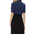 thumbnail image 3 of INSPIRE CHIC Women's Shrugs Open Front Bolero Ruched Short Sleeves Cropped Cardigan XS Dark Blue, 3 of 6