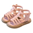 thumbnail image 1 of MIASHUI Girls Casual Sandals Open Toed Soft Soled High Top Roman Shoes,Pink,4.5-5 Years, 1 of 1