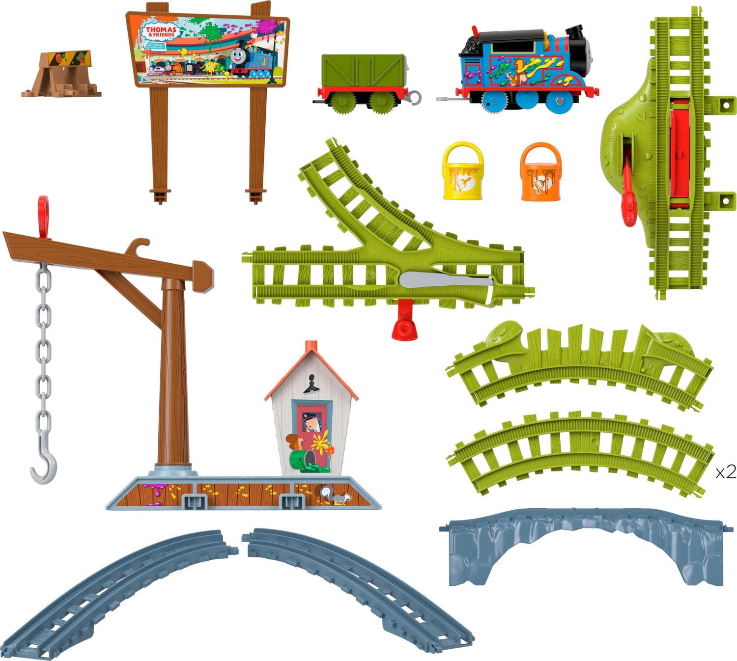 Thomas & Friends Paint Delivery Motorized Train and Track Set for Preschool Kids
