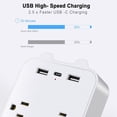 thumbnail image 3 of LAICAIW Parasurtenseur 9-en-1 Parasurtenseur Prises Multiples Parasurtenseur avec Barre d'Alimentation USB Adaptateur Mural Parasurtenseur 9-en-1 Rallonge 6 Prises avec 2 Ports USB et 1 Port USB-C Barre d'Alimentation Mul, 3 of 6