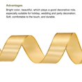 thumbnail image 3 of Unique Bargains 1 Inch 25 Yard Wide Satin Ribbon with Gold Edges Grosgrain Fabric Ribbon for Gift Wrapping, Champagne Gold, 3 of 7