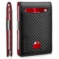 thumbnail image 2 of Mens Slim Wallet with Money Clip Minimalist 7 Slots RFID Front Pocket Wallet- Color Red-by Maple Mart Canada, 2 of 5