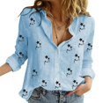 thumbnail image 2 of Pompotops T-shirt à Manches Longues Décontracté Imprimé Mode pour Femmes Blouse en Lin en Solde, 2 of 7