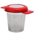 thumbnail image 2 of Filtre à Thé, Grande Capacité Infuseur à Thé en Acier Inoxydable avec Couvercle pour Maison de Thé pour Maison pour Café Rouge Silicone+acier Inoxydable, 2 of 8