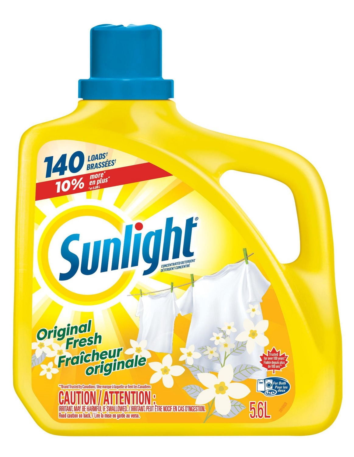 Sunlight Original Fresh, Concentrated Liquid Laundry Detergent, 5.6 Litres, 140 Washloads