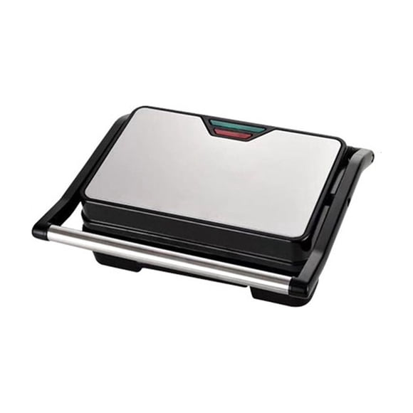 Indoor Grill and Sandwich Maker, 180-Degree Opening with Non-Stick Grooved Plates, Floating Hinge, Indicator Lights & Removable Drip Tray, Electric Panini Press for Breakfast, Grilling & Sandwiches
