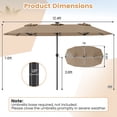 thumbnail image 3 of Costway Double-Sided Patio Umbrella with Color-Changing Flowing Solar LED Lights Crank Lift Brown, 3 of 10