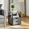 thumbnail image 2 of HOMCOM Industrial End Table with 2 Drawers, Accent Side Table with Shelf, 2 of 10
