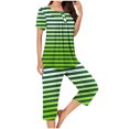 thumbnail image 1 of Jamicy Pyjama Confortable pour Femmes Ensemble Mode Décontracté Ample Imprimé Imprimé Col Rond Boutonné Manches Courtes Haut avec Pantalon Court Ensemble de Pyjama pour Femmes, 1 of 5
