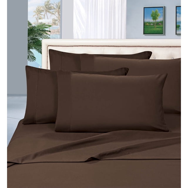 Mocassi ® 1500 Thread Count Brushed Microfiber Prestige Collection Luxury Bed Sheets Set , Queen, Chocolate Brown