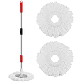 thumbnail image 2 of Refurbished Intexca Spin Mop and Bucket Set with 360 Rotating Microfiber Mop Head, Self-Wringing System, Telescopic Stainless Steel Handle, Dual-Chamber Bucket, 3 Mop Heads, 2 of 2