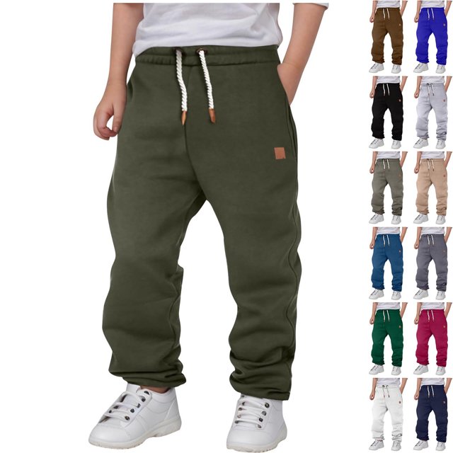 Boys' Jogger Sweatpants Kids Drawstring Athletic Performance Jogger Pants with Pockets