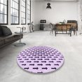thumbnail image 4 of Ahgly Company Tapis d'Intérieur Ronds Lavables à la Machine, Style Transitionnel, Fleur Violette Violette, Tapis de Zone, 6 Pieds Rond, 4 of 7