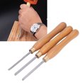thumbnail image 4 of 3Pcs Wood Lathe Turning Tool Chisel Beech Handle Steel Insert  Turning Wood Knife Straight Semicircle Oblique Knife Oblique  Knife Rougher Detailer Finisher For Woodworking, 4 of 8