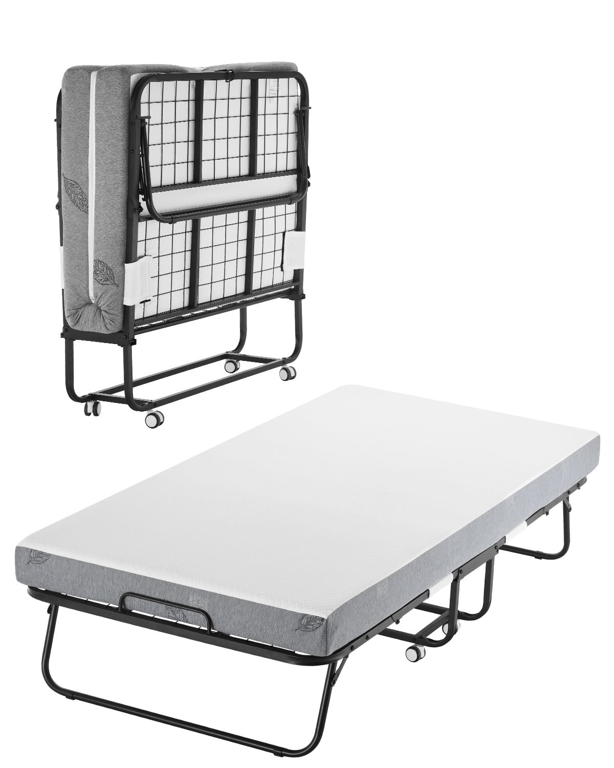 VEVOR Lit Escamotable Lit Pliant avec Matelas en Mousse de 5 Po pour Adultes et Invités
