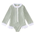 thumbnail image 1 of Toddler Girls Rash Guard Bathing Suits Cute Sun Protection Long Sleeve Girls Bathing Suits Size 12-18 Months, 1 of 7