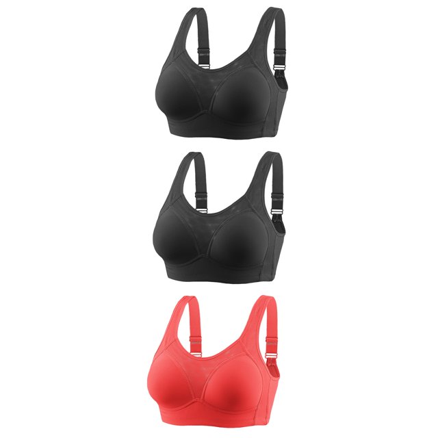 Timegard Soutiens-Gorge 3 Pcs pour Femmes Sans Armatures Respirants à Bretelles Ajustables Couvrance Totale Maintien Élevé Soutiens-Gorge Confort