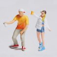 thumbnail image 2 of Baohd 1/87 Diorama Graffiti Figure Characters Resin People Train Layout boy orange, 2 of 6