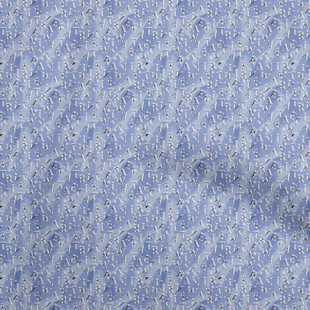 oneOone Cotton Flex Dusty Blue Fabric Text Craft Projects Decor Fabric Printed By The Yard 40 Inch Wide
