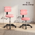 thumbnail image 3 of HOMCOM Rolling Stool with Wheels, Swivel Stool with Back Support, Pink, 3 of 10